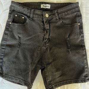 Distressed Black Jean shorts